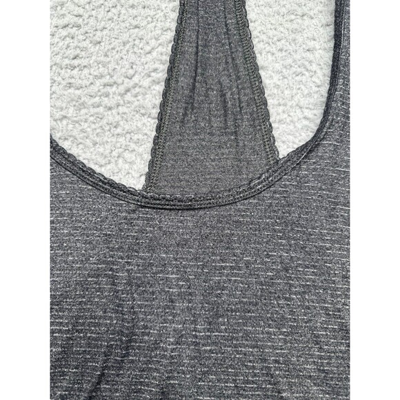 Lululemon Women's 6  Singlet Tank Top Racerback Shirt Heathered Gray Striped - Picture 4 of 7